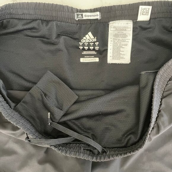 Adidas Supernova Clima365 Poly Running Track Shorts w Liner Black & Silver Sz M - Picture 4 of 11